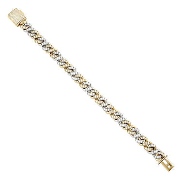 Two Tone Gold Diamond Infinity Cuban Link Bracelet 9 mm 7 Ctw